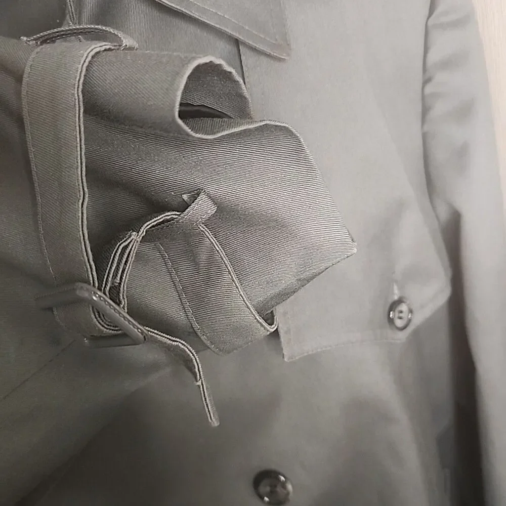 Trench Coat Mens Christian Dior Monsieur  48R Olive Double Breast Wool Liner Vin